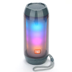 مكبر صوت بلوتوث لاسلكي مقاوم للماء مع مضخم صوت وإضاءة LED محمول من T&G TG643