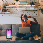 مكبر صوت بلوتوث لاسلكي مقاوم للماء مع مضخم صوت وإضاءة LED محمول من T&G TG643