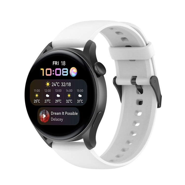 Solid Color Soft Silicone Watch Band, For Huawei Watch3 Pro New
