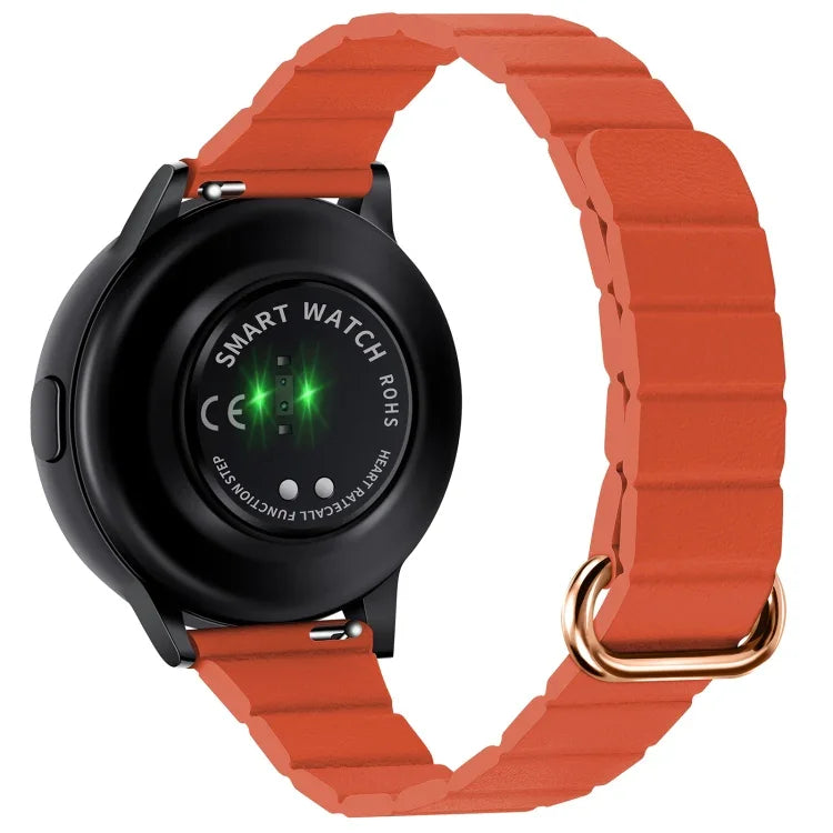 22mm Magnetic Buckle Leather Watch Band, For Samsung Galaxy Watch3 45mm