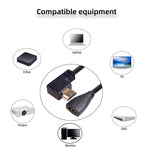 كابل محول HDL-03 بطول 30 سم HDMI ذكر بزاوية إلى أنثى، زاوية يسار، 90 درجة، 270 درجة