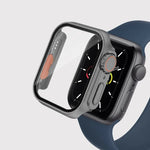 غطاء ساعة فيلم PC مع زر قابل للفصل لساعات Apple Watch Series 9 / 8 / 7 مقاس 45مم، لساعات Apple Watch Series 9 / 8 / 7 مقاس 45مم