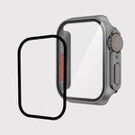 غطاء ساعة فيلم PC مع زر قابل للفصل لساعات Apple Watch Series 9 / 8 / 7 مقاس 45مم، لساعات Apple Watch Series 9 / 8 / 7 مقاس 45مم
