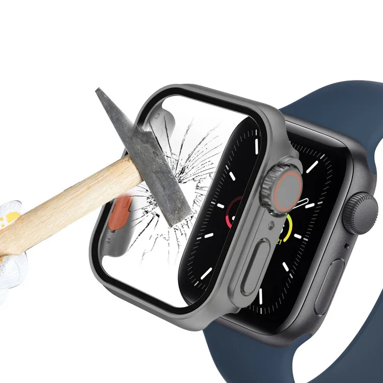 غطاء ساعة فيلم PC مع زر قابل للفصل لساعات Apple Watch Series 9 / 8 / 7 مقاس 45مم، لساعات Apple Watch Series 9 / 8 / 7 مقاس 45مم