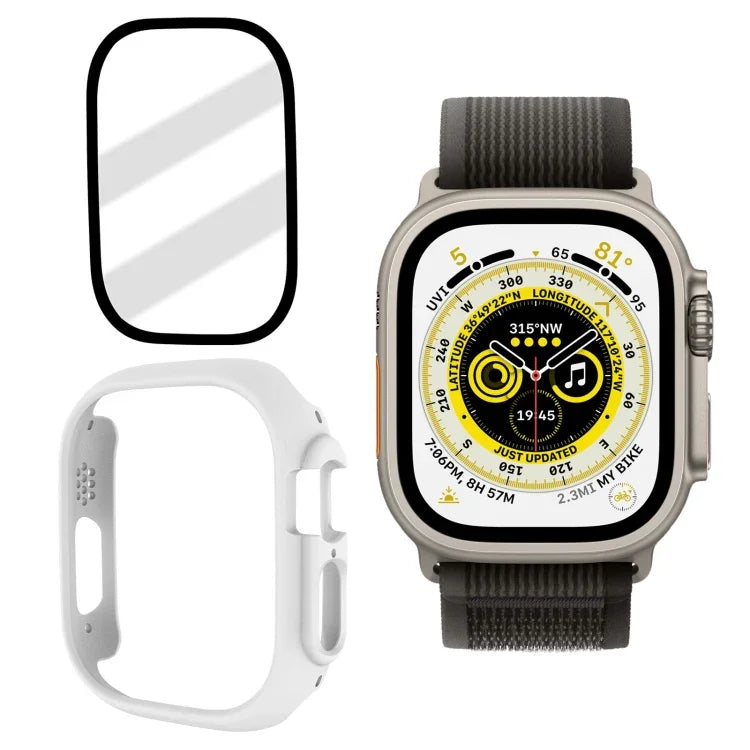 غطاء ساعة من PC مع فيلم زجاج مقسى مطفي، لساعة Apple Watch Ultra 3 / 2 / 1 49مم