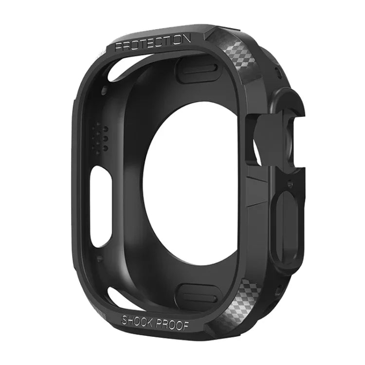 غطاء حماية ثلاثي الحماية من TPU بألياف الكربون، لساعة Apple Watch Ultra 3 / 2 / 1 49مم
