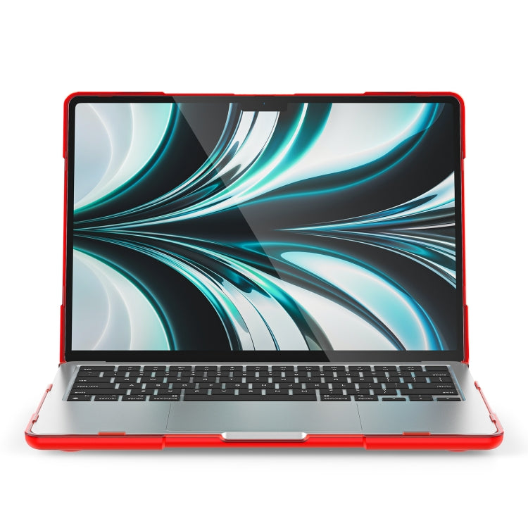 غطاء حماية للابتوب بلونين من TPU + PC مقاوم للسقوط، لماك بوك إير 13.6 بوصة A2681 2022 / M3 2024 A3113 / M4 2025 A3240