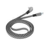 كابل بيانات شحن سريع USB-C/Type-C إلى 8 دبابيس بزاوية 3 أمبير، Type-C إلى 8 دبابيس بطول 1.2 متر، Type-C إلى 8 دبابيس بطول 2 متر