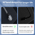 كابل بيانات شحن سريع USB-C/Type-C إلى 8 دبابيس بزاوية 3 أمبير، Type-C إلى 8 دبابيس بطول 1.2 متر، Type-C إلى 8 دبابيس بطول 2 متر