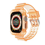 سوار ساعة متكامل شفاف من TPU بنمط الجليد، لساعة Apple Watch Ultra 49مم