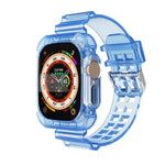 سوار ساعة متكامل شفاف من TPU بنمط الجليد، لساعة Apple Watch Ultra 49مم