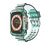 سوار ساعة متكامل شفاف من TPU بنمط الجليد، لساعة Apple Watch Ultra 49مم