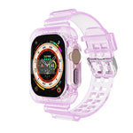 سوار ساعة متكامل شفاف من TPU بنمط الجليد، لساعة Apple Watch Ultra 49مم