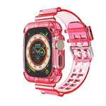 سوار ساعة متكامل شفاف من TPU بنمط الجليد، لساعة Apple Watch Ultra 49مم
