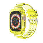 سوار ساعة متكامل شفاف من TPU بنمط الجليد، لساعة Apple Watch Ultra 49مم