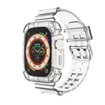 سوار ساعة متكامل شفاف من TPU بنمط الجليد، لساعة Apple Watch Ultra 49مم