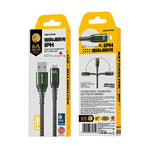 كابل شحن سريع وبيانات USB إلى 8 دبابيس من سلسلة WEKOME WDC-169I Raython بقوة 6 أمبير، الطول: 1 متر