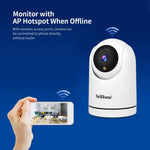 SriHome SH042 كاميرا مراقبة بان-تيلت واي فاي بدقة 2.0 ميجابكسل 1080P HD بالذكاء الاصطناعي، SH042