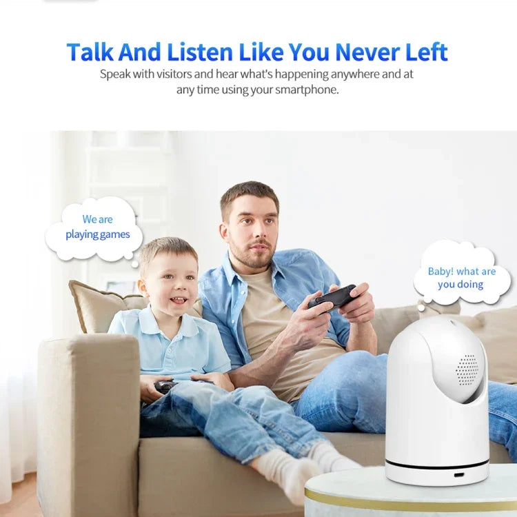 SriHome SH042 كاميرا مراقبة بان-تيلت واي فاي بدقة 2.0 ميجابكسل 1080P HD بالذكاء الاصطناعي، SH042