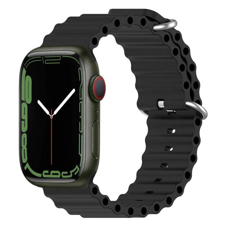 سوار ساعة سيليكون بنمط المحيط، لساعة Apple Watch السلسلة 8&7 41مم، لساعة Apple Watch السلسلة 8&7 41مم / SE 2&6&SE&5&4 40مم