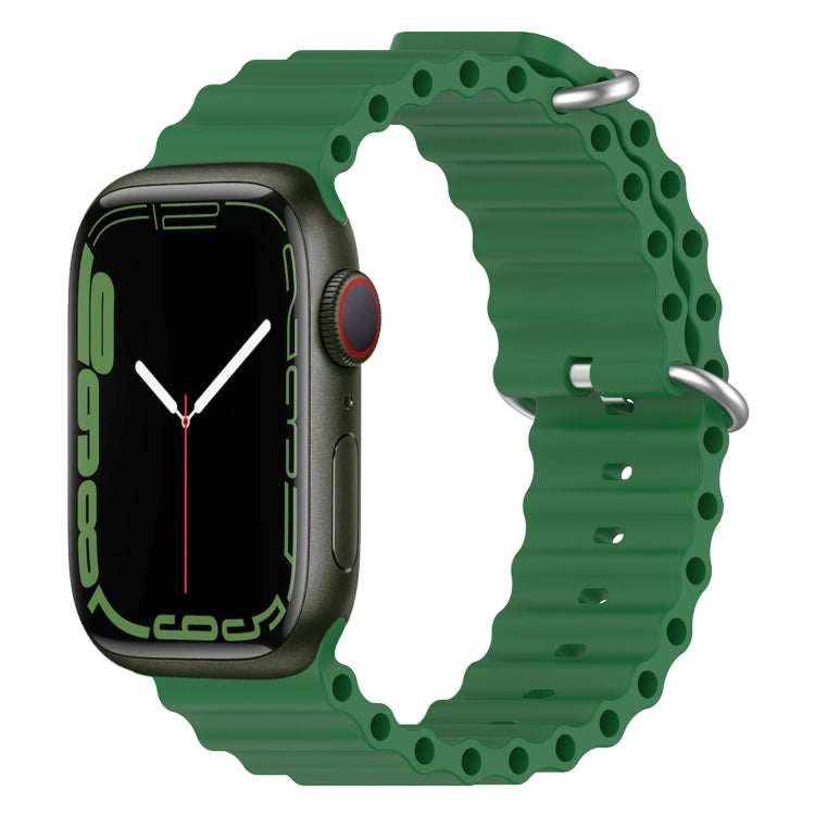 سوار ساعة سيليكون بنمط المحيط، لساعة Apple Watch السلسلة 8&7 41مم، لساعة Apple Watch السلسلة 8&7 41مم / SE 2&6&SE&5&4 40مم