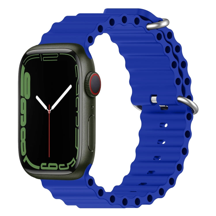 سوار ساعة سيليكون بنمط المحيط، لساعة Apple Watch السلسلة 8&7 41مم، لساعة Apple Watch السلسلة 8&7 41مم / SE 2&6&SE&5&4 40مم
