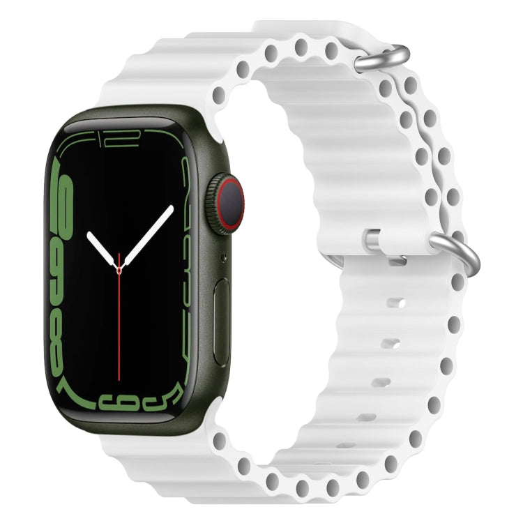 سوار ساعة سيليكون بنمط المحيط، لساعة Apple Watch السلسلة 8&7 41مم، لساعة Apple Watch السلسلة 8&7 41مم / SE 2&6&SE&5&4 40مم