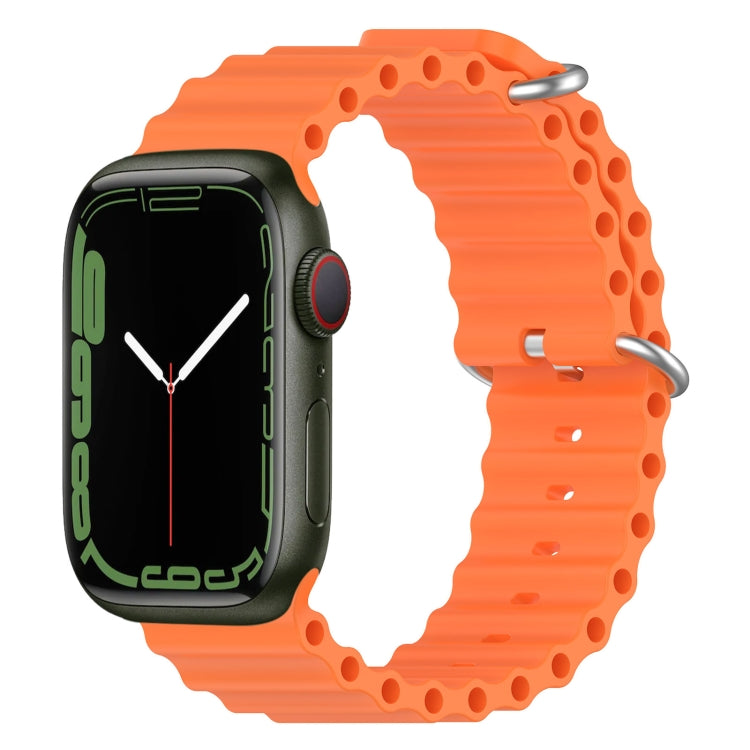 سوار ساعة سيليكون بنمط المحيط، لساعة Apple Watch السلسلة 8&7 41مم، لساعة Apple Watch السلسلة 8&7 41مم / SE 2&6&SE&5&4 40مم