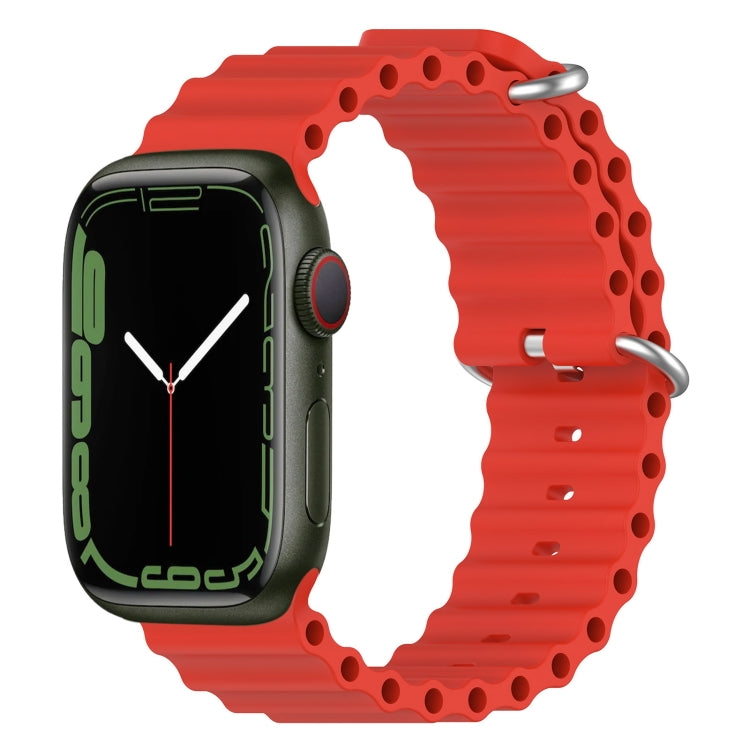 سوار ساعة سيليكون بنمط المحيط، لساعة Apple Watch السلسلة 8&7 41مم، لساعة Apple Watch السلسلة 8&7 41مم / SE 2&6&SE&5&4 40مم