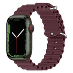 سوار ساعة سيليكون بنمط المحيط، لساعة Apple Watch السلسلة 8&7 41مم، لساعة Apple Watch السلسلة 8&7 41مم / SE 2&6&SE&5&4 40مم