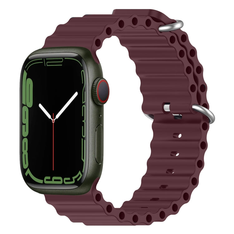 سوار ساعة سيليكون بنمط المحيط، لساعة Apple Watch السلسلة 8&7 41مم، لساعة Apple Watch السلسلة 8&7 41مم / SE 2&6&SE&5&4 40مم