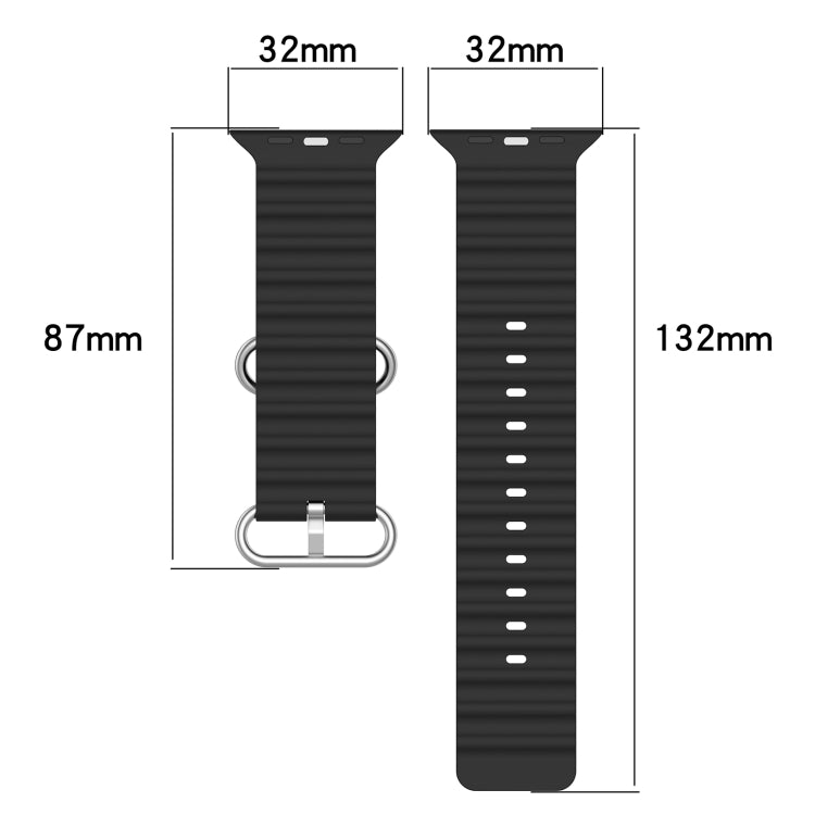 سوار ساعة سيليكون بنمط المحيط، لساعة Apple Watch السلسلة 8&7 41مم، لساعة Apple Watch السلسلة 8&7 41مم / SE 2&6&SE&5&4 40مم