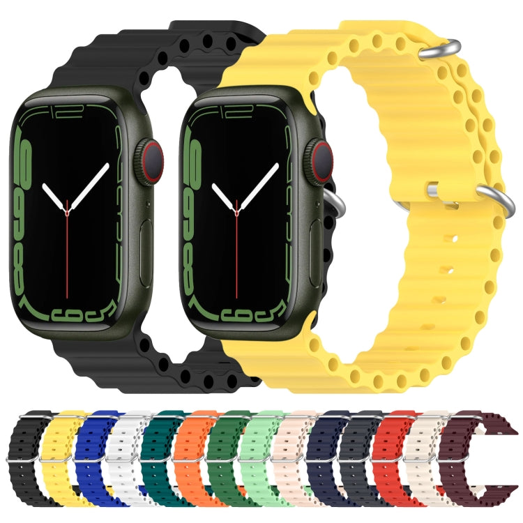 سوار ساعة سيليكون بنمط المحيط، لساعة Apple Watch السلسلة 8&7 41مم، لساعة Apple Watch السلسلة 8&7 41مم / SE 2&6&SE&5&4 40مم