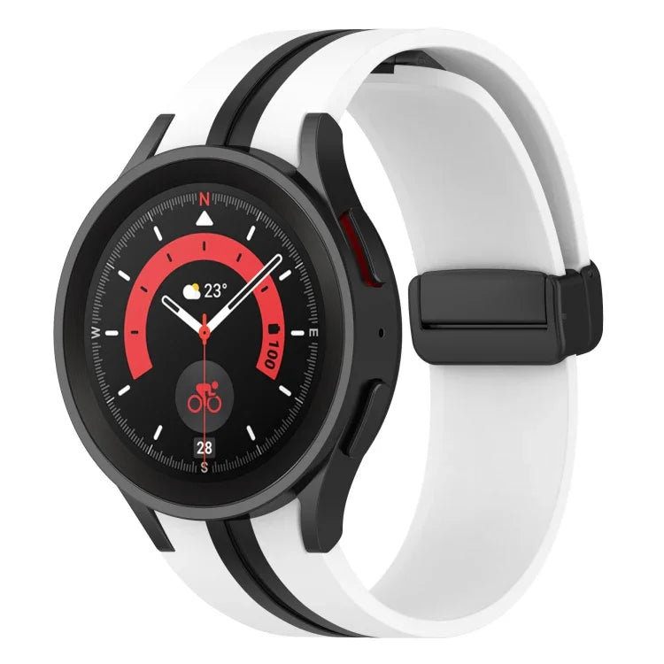 Two-color Stripe Silicone Watch Band, For Samsung Galaxy Watch5 Pro