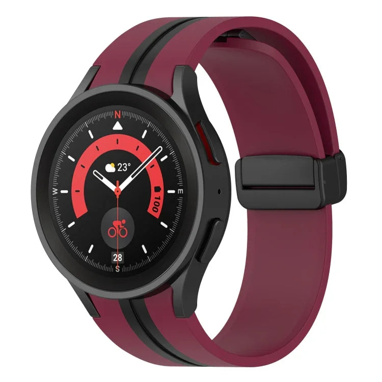 Two-color Stripe Silicone Watch Band, For Samsung Galaxy Watch5 Pro