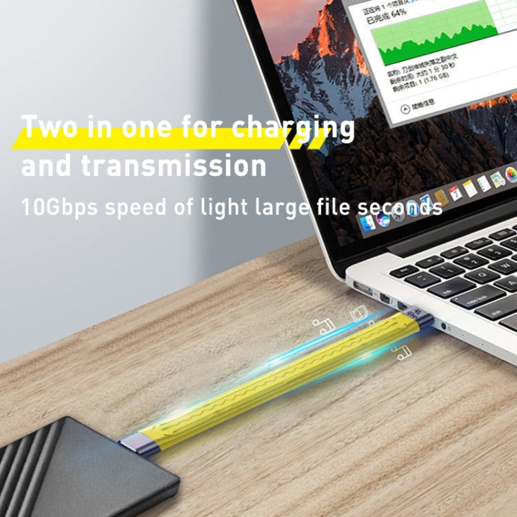 كابل بيانات مرن FPC USB-C/Type-C إلى USB-C/Type-C بقوة 100W وسرعة 10Gbps، الطول: 13.8 سم