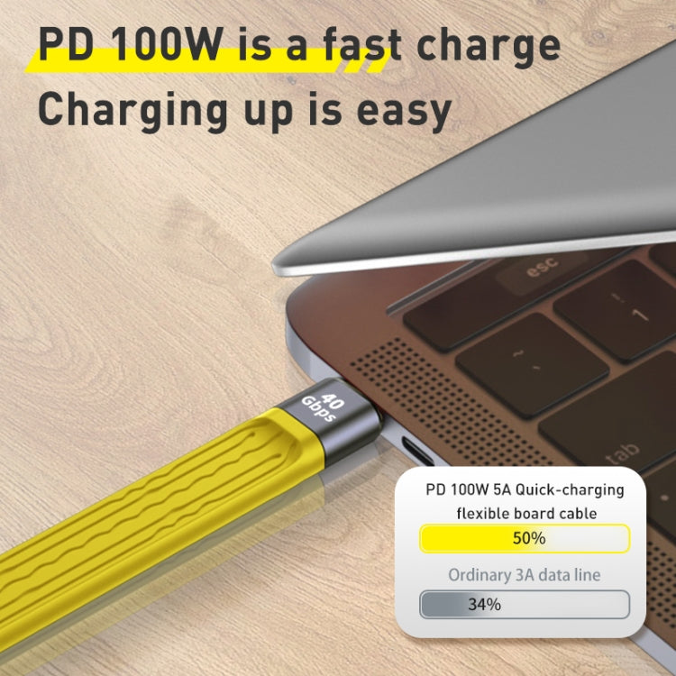 كابل بيانات مرن FPC USB-C/Type-C إلى USB-C/Type-C بقوة 100W وسرعة 40Gbps، الطول: 13.8 سم