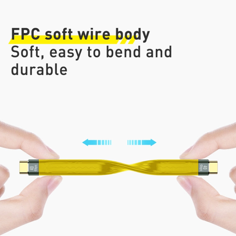 كابل بيانات مرن FPC USB-C/Type-C إلى USB-C/Type-C بقوة 100W وسرعة 40Gbps، الطول: 13.8 سم