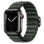 سوار ساعة مضفر من النايلون مع إبزيم، لساعات Apple Watch Ultra 49 مم / السلسلة 8 و 7 45 مم / SE 2 و 6 و SE و 5 و 4 44 مم / 3 و 2 و 1 42 مم