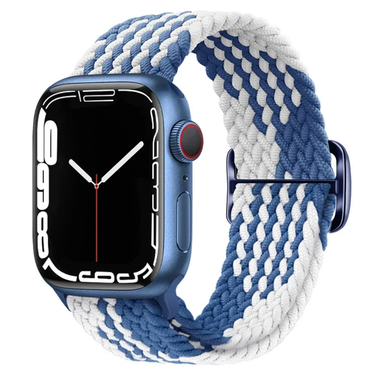 سوار ساعة مضفر من النايلون مع إبزيم، لساعات Apple Watch Ultra 49 مم / السلسلة 8 و 7 45 مم / SE 2 و 6 و SE و 5 و 4 44 مم / 3 و 2 و 1 42 مم