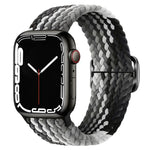 سوار ساعة مضفر من النايلون مع إبزيم، لساعات Apple Watch Ultra 49 مم / السلسلة 8 و 7 45 مم / SE 2 و 6 و SE و 5 و 4 44 مم / 3 و 2 و 1 42 مم