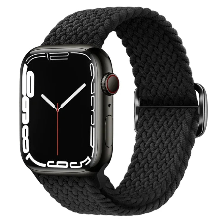سوار ساعة مضفر من النايلون مع إبزيم، لساعات Apple Watch Ultra 49 مم / السلسلة 8 و 7 45 مم / SE 2 و 6 و SE و 5 و 4 44 مم / 3 و 2 و 1 42 مم
