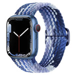 سوار ساعة مضفر من النايلون مع إبزيم، لساعات Apple Watch Ultra 49 مم / السلسلة 8 و 7 45 مم / SE 2 و 6 و SE و 5 و 4 44 مم / 3 و 2 و 1 42 مم