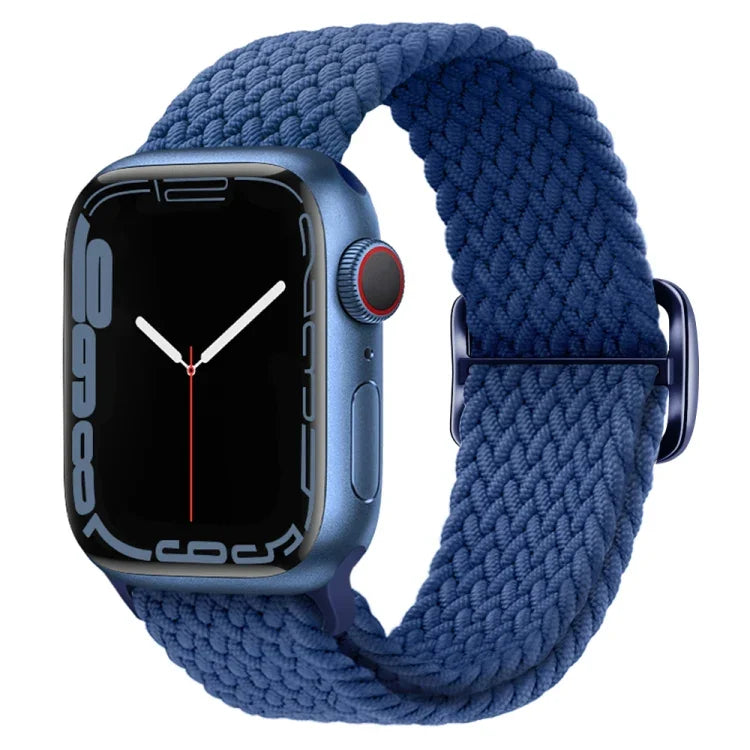 سوار ساعة مضفر من النايلون مع إبزيم، لساعات Apple Watch Ultra 49 مم / السلسلة 8 و 7 45 مم / SE 2 و 6 و SE و 5 و 4 44 مم / 3 و 2 و 1 42 مم