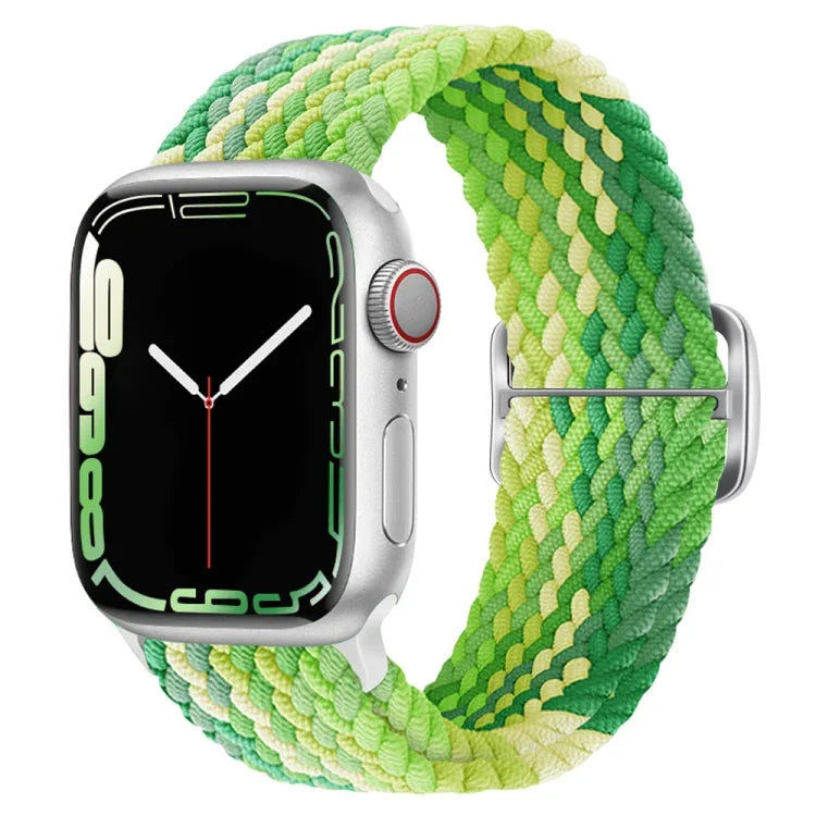 سوار ساعة مضفر من النايلون مع إبزيم، لساعات Apple Watch Ultra 49 مم / السلسلة 8 و 7 45 مم / SE 2 و 6 و SE و 5 و 4 44 مم / 3 و 2 و 1 42 مم