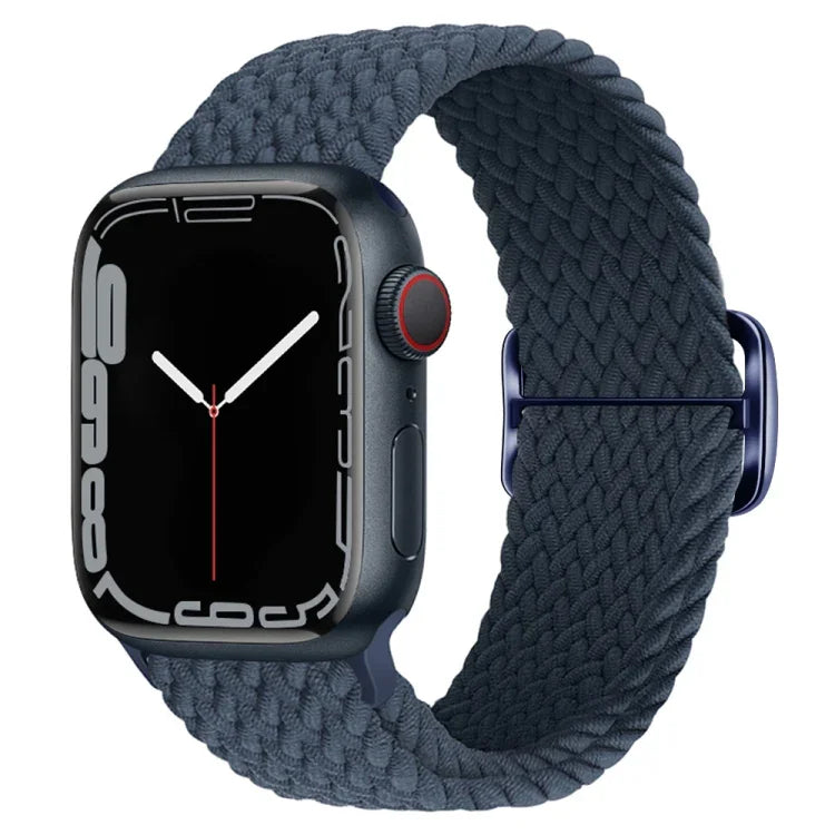 سوار ساعة مضفر من النايلون مع إبزيم، لساعات Apple Watch Ultra 49 مم / السلسلة 8 و 7 45 مم / SE 2 و 6 و SE و 5 و 4 44 مم / 3 و 2 و 1 42 مم