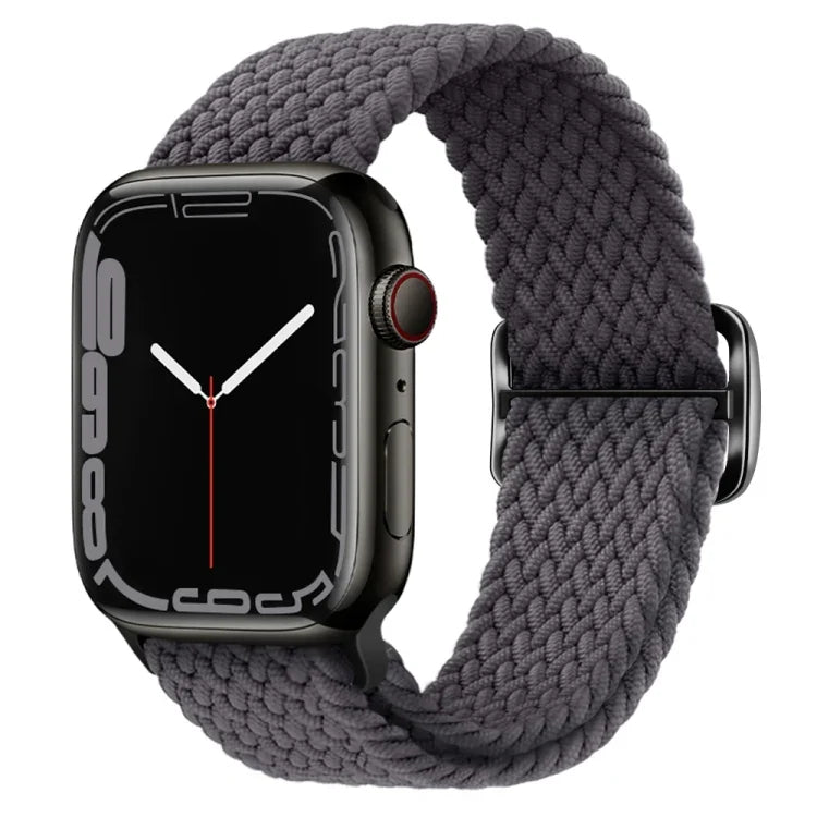 سوار ساعة مضفر من النايلون مع إبزيم، لساعات Apple Watch Ultra 49 مم / السلسلة 8 و 7 45 مم / SE 2 و 6 و SE و 5 و 4 44 مم / 3 و 2 و 1 42 مم