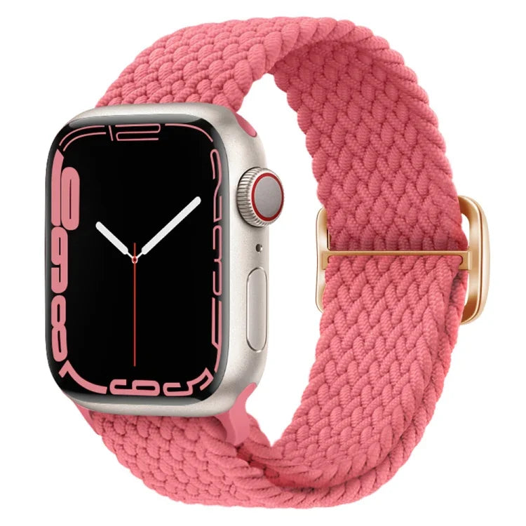 سوار ساعة مضفر من النايلون مع إبزيم، لساعات Apple Watch Ultra 49 مم / السلسلة 8 و 7 45 مم / SE 2 و 6 و SE و 5 و 4 44 مم / 3 و 2 و 1 42 مم