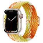 سوار ساعة مضفر من النايلون مع إبزيم، لساعات Apple Watch Ultra 49 مم / السلسلة 8 و 7 45 مم / SE 2 و 6 و SE و 5 و 4 44 مم / 3 و 2 و 1 42 مم