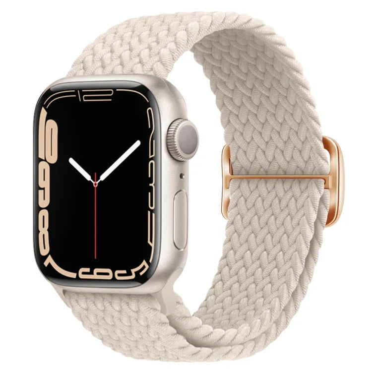 سوار ساعة مضفر من النايلون مع إبزيم، لساعات Apple Watch Ultra 49 مم / السلسلة 8 و 7 45 مم / SE 2 و 6 و SE و 5 و 4 44 مم / 3 و 2 و 1 42 مم
